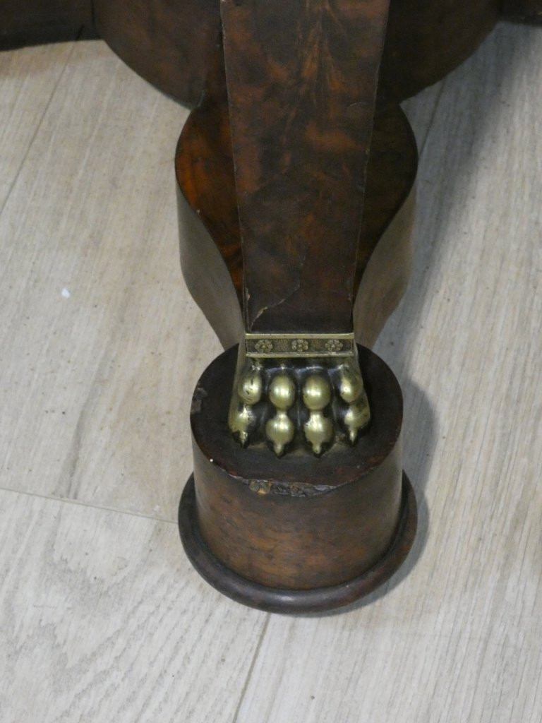Restoration Pedestal Table In Mahogany And Marble, Early 19th Century-photo-2