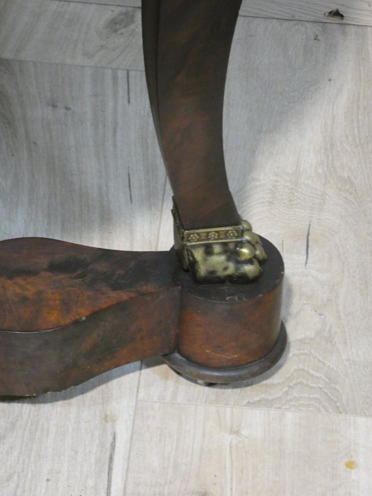 Restoration Pedestal Table In Mahogany And Marble, Early 19th Century-photo-3