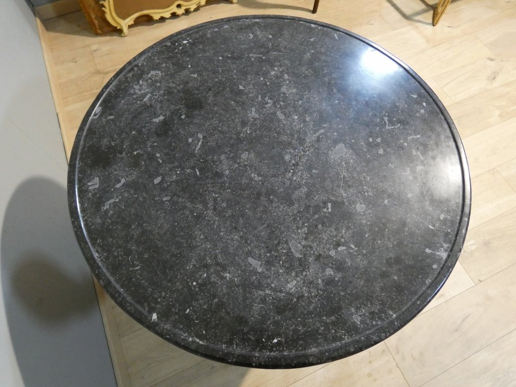 Restoration Pedestal Table In Mahogany And Marble, Early 19th Century-photo-5