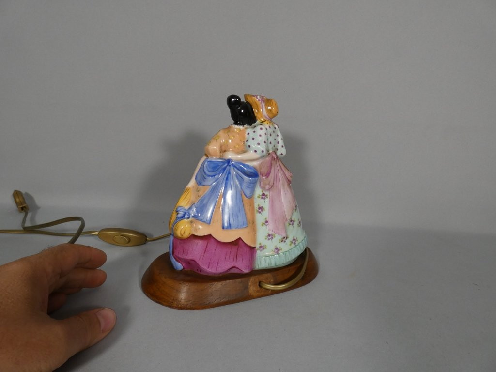 Limoges Porcelain Night Light, The Two Friends, 1930s Period-photo-4