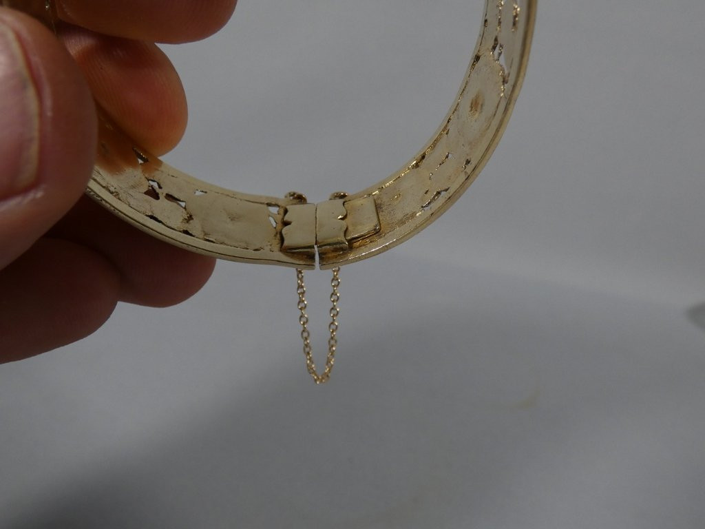 Bracelet aux roses en métal doré, époque 1960-photo-2
