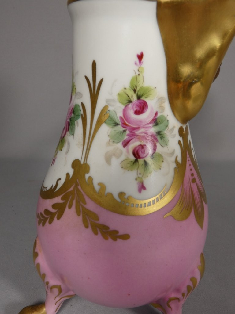Limoges Porcelain Chocolate Pot Hand-painted With Roses-photo-4