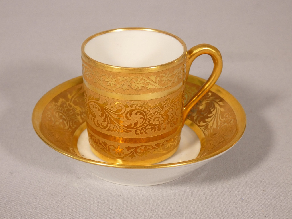 Gold Inlay, Limoges Porcelain Collector's Cup