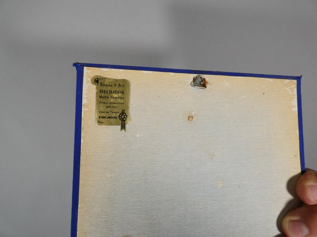 Héliodor, tableau en émail, émaux de Limoges contemporain, vers 1990-2000-photo-2
