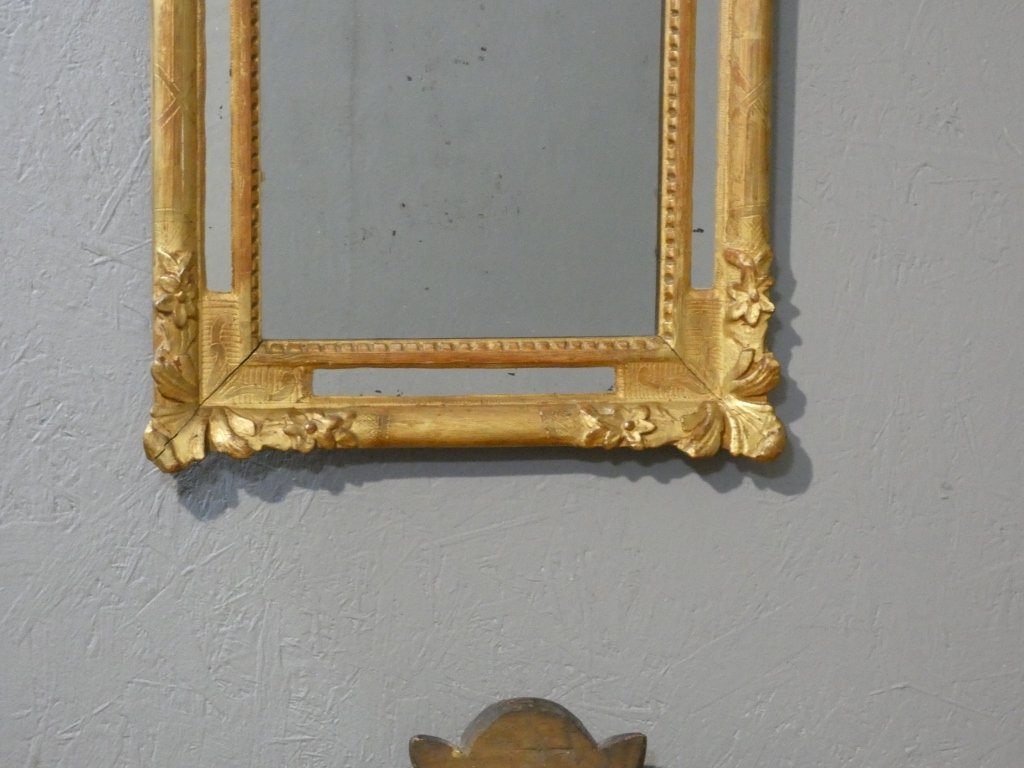 Regency Period Mirror With Parcloses In Carved Wood With Gilt Leaf, 18th Century-photo-4