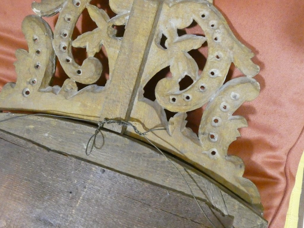 Regency Period Mirror With Parcloses In Carved Wood With Gilt Leaf, 18th Century-photo-7