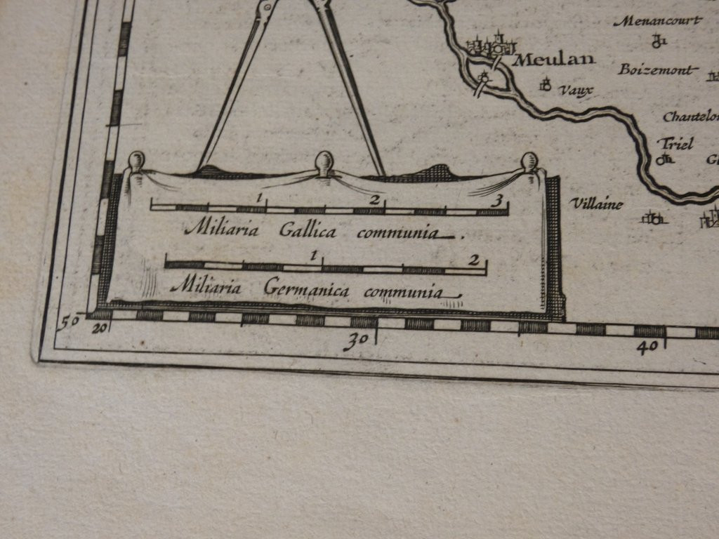 Carte géographique du Beauvaisis Picardie d'époque XVII ème siècle gravée par Jodocus Hondius-photo-1
