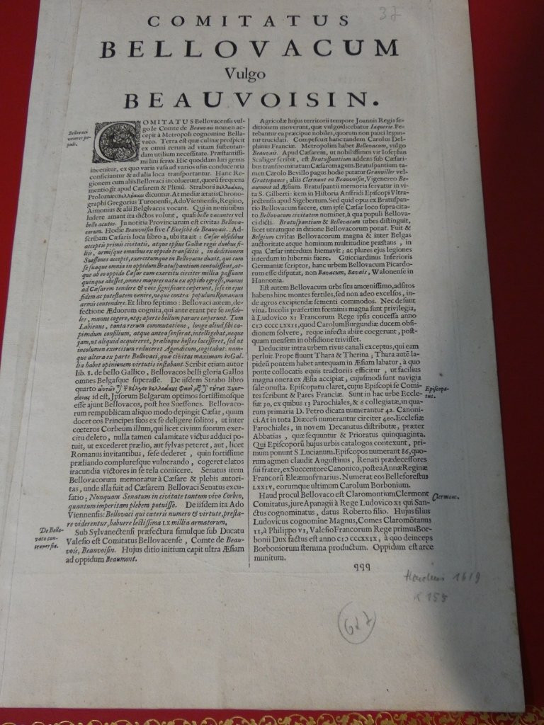 Carte géographique du Beauvaisis Picardie d'époque XVII ème siècle gravée par Jodocus Hondius-photo-5