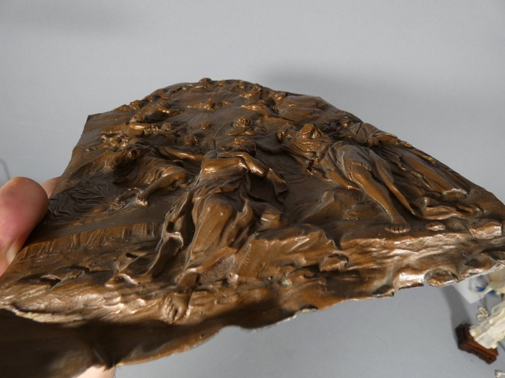 Le baptême du Christ, plaque en cuivre repoussé époque XVIII ème siècle-photo-2