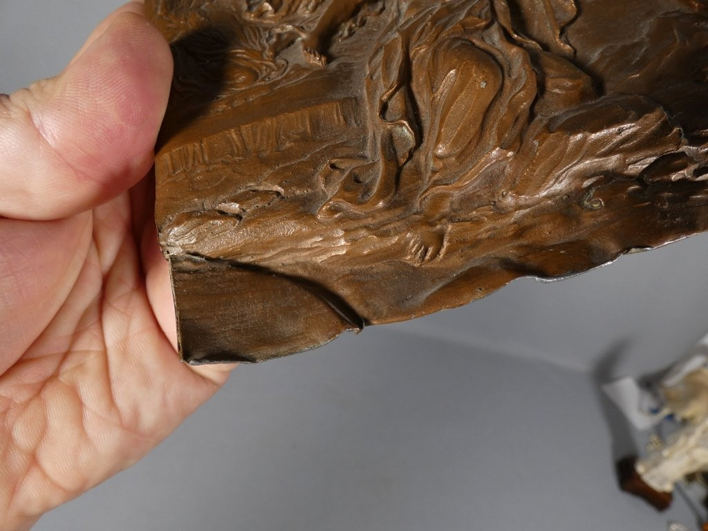 Le baptême du Christ, plaque en cuivre repoussé époque XVIII ème siècle-photo-3