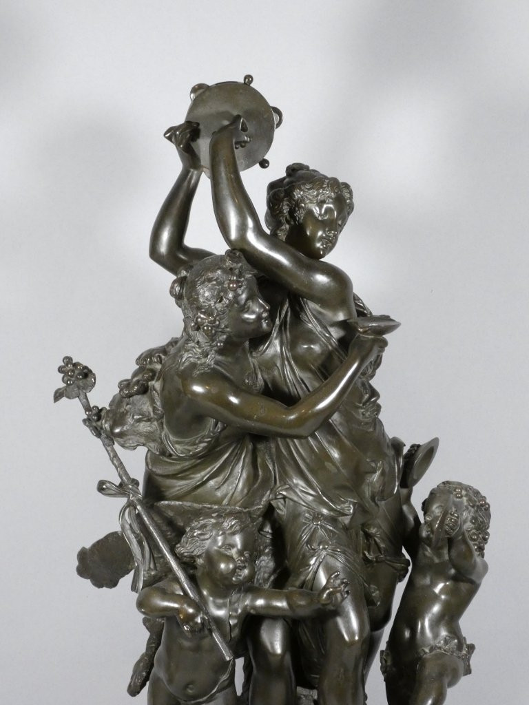 Important Groupe En Bronze, Bacchanale Musique Et Danse, Schoenewerk Et Delafontaine, XIX ème -photo-2