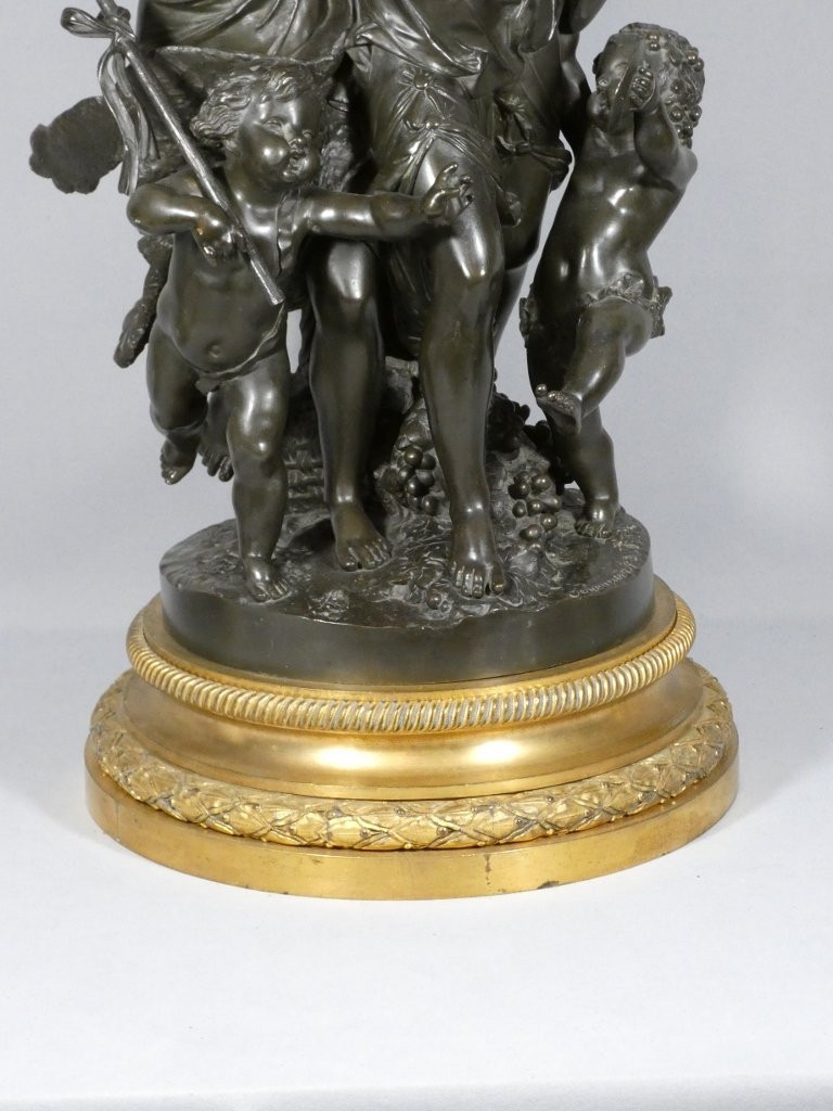 Important Groupe En Bronze, Bacchanale Musique Et Danse, Schoenewerk Et Delafontaine, XIX ème -photo-1