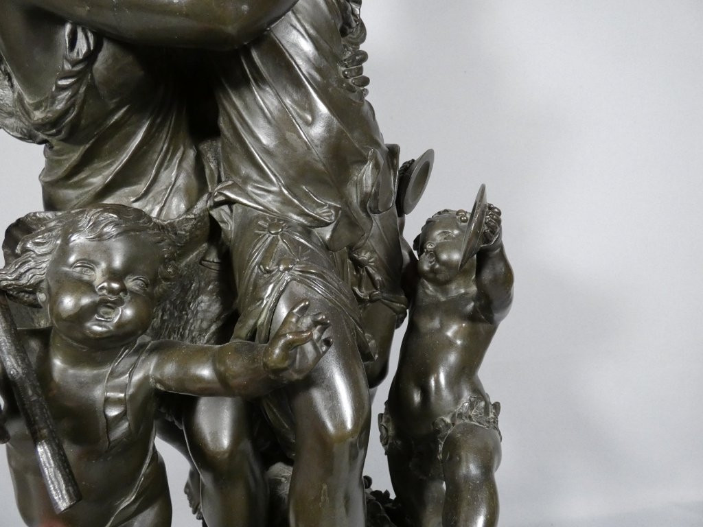 Important Groupe En Bronze, Bacchanale Musique Et Danse, Schoenewerk Et Delafontaine, XIX ème -photo-3