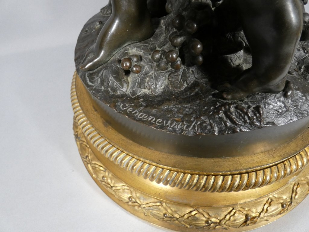 Important Groupe En Bronze, Bacchanale Musique Et Danse, Schoenewerk Et Delafontaine, XIX ème -photo-5