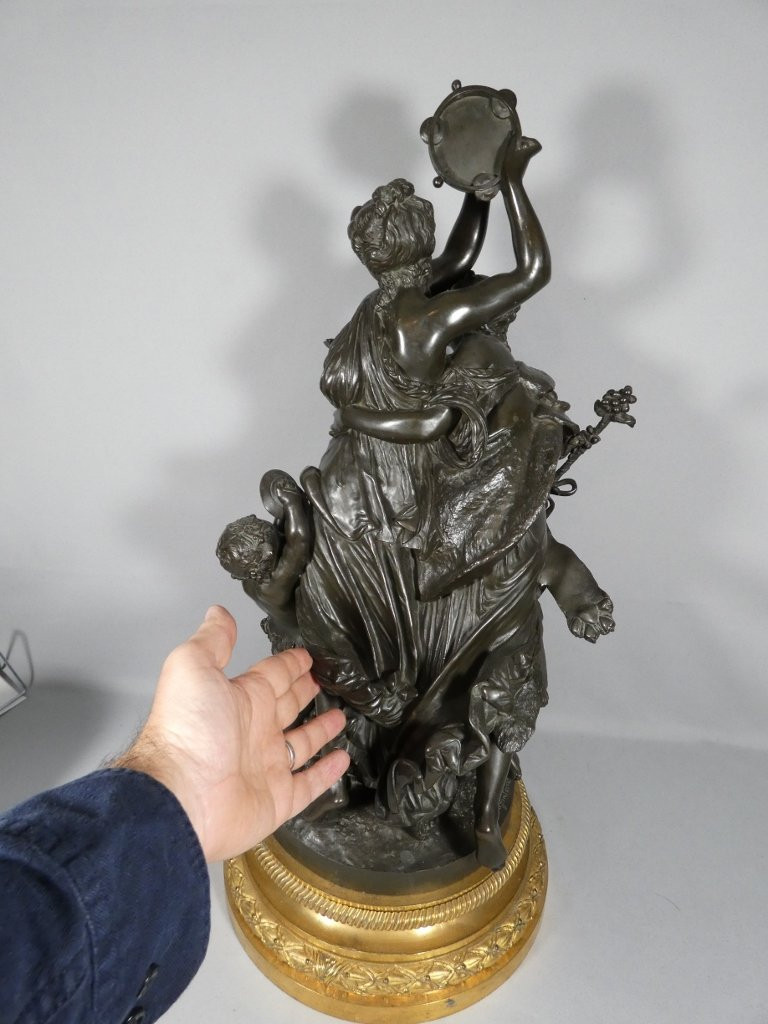 Important Groupe En Bronze, Bacchanale Musique Et Danse, Schoenewerk Et Delafontaine, XIX ème -photo-7