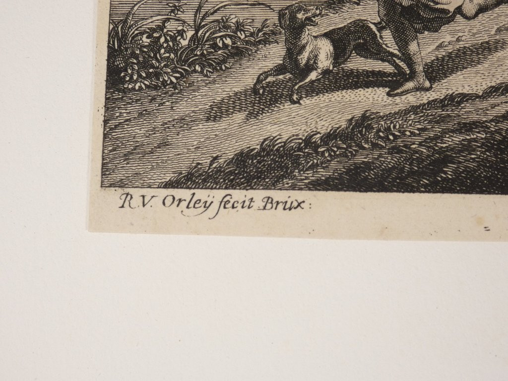 The Flight Of Corisca, Ca. 1695 - 1705 By Richard Van Orley, Etching, 17th Century-photo-3