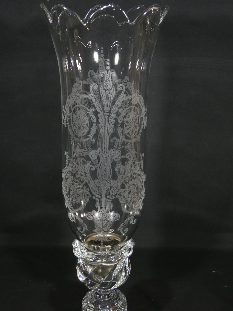 Baccarat Twisted Bamboo, Molded And Engraved Crystal Tealight Holder-photo-2