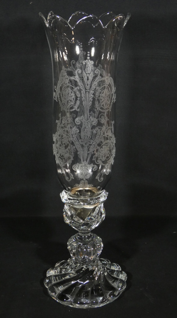 Baccarat Twisted Bamboo, Molded And Engraved Crystal Tealight Holder
