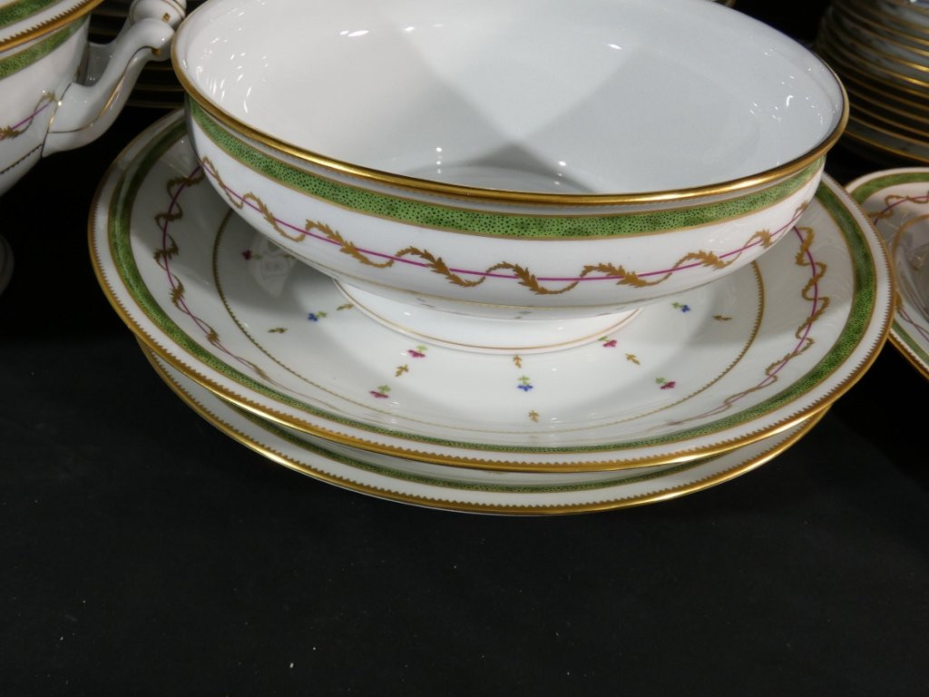 Haviland Vieux Paris Green, Dinner Service For 12 People, Limoges Porcelain-photo-3