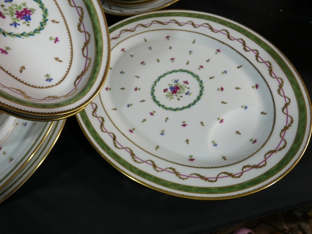 Haviland Vieux Paris Green, Dinner Service For 12 People, Limoges Porcelain-photo-4