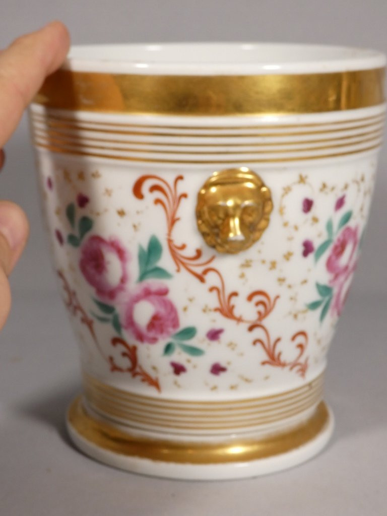 Paris Porcelain Flowerpot, Louis Philippe Period, Early 19th Century-photo-3