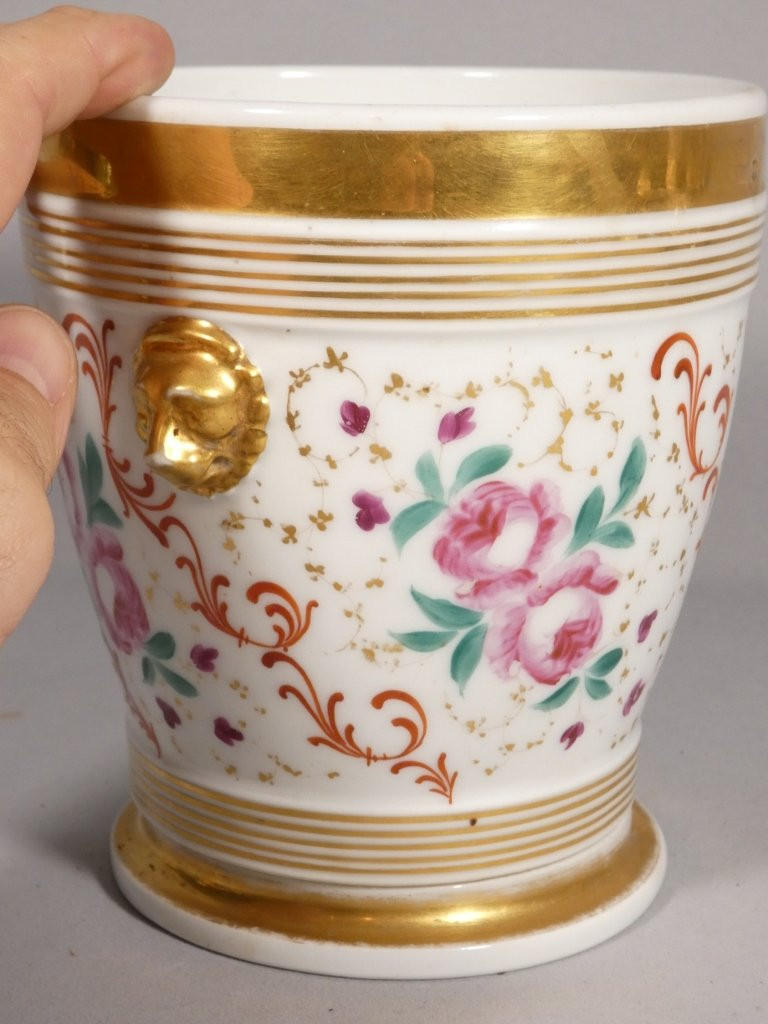 Paris Porcelain Flowerpot, Louis Philippe Period, Early 19th Century-photo-4