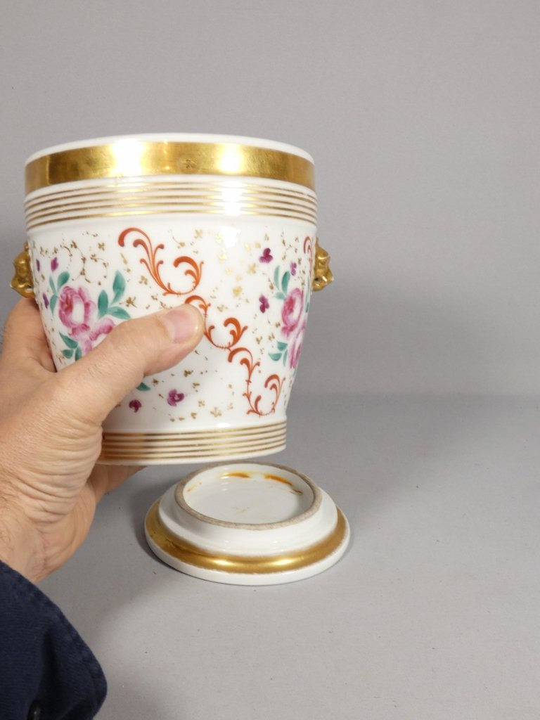 Paris Porcelain Flowerpot, Louis Philippe Period, Early 19th Century-photo-2