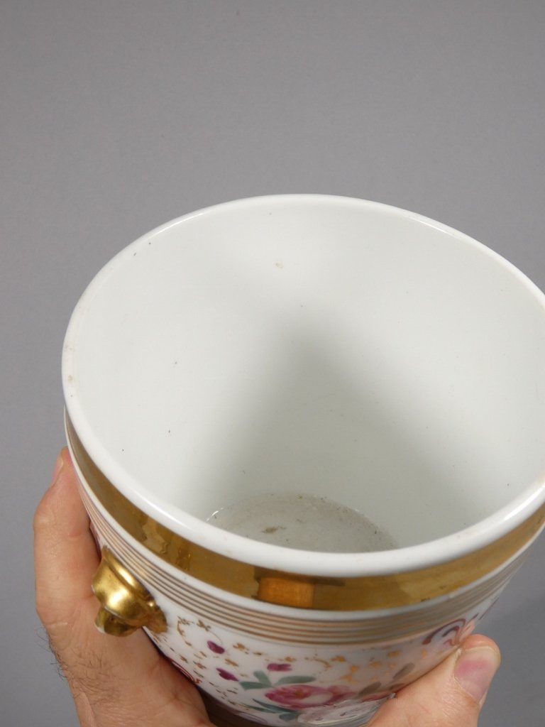 Paris Porcelain Flowerpot, Louis Philippe Period, Early 19th Century-photo-3