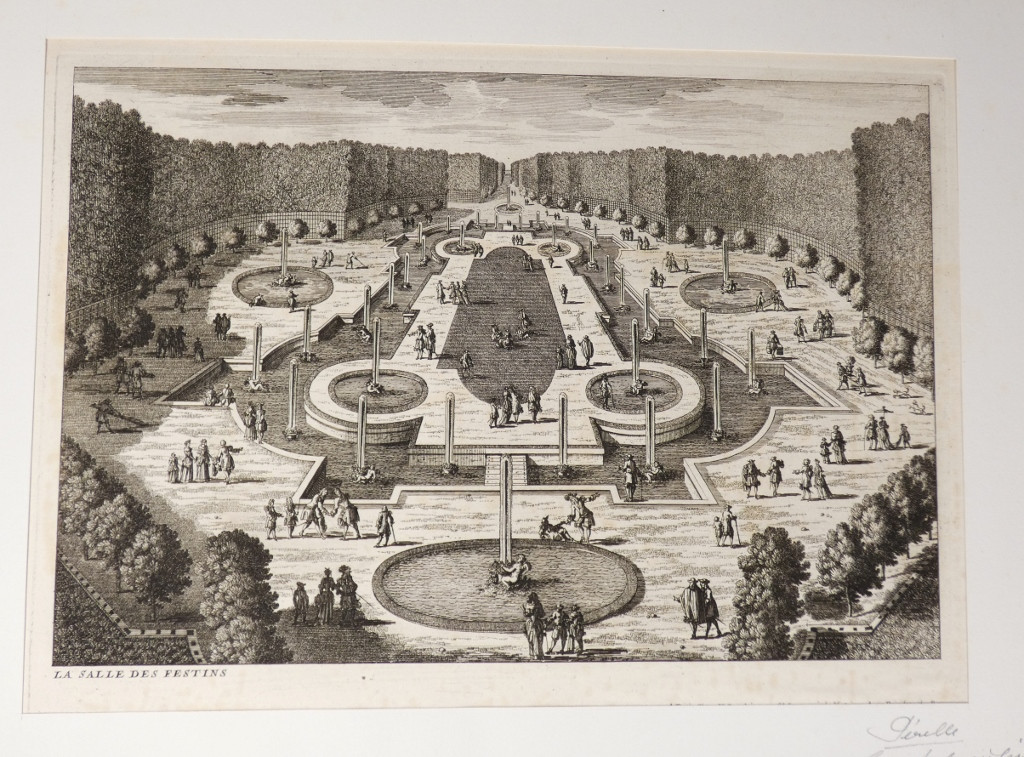 Versailles, The Feast Hall, 17th Century Engraving Of The Gardens By Gabriel Pérelle