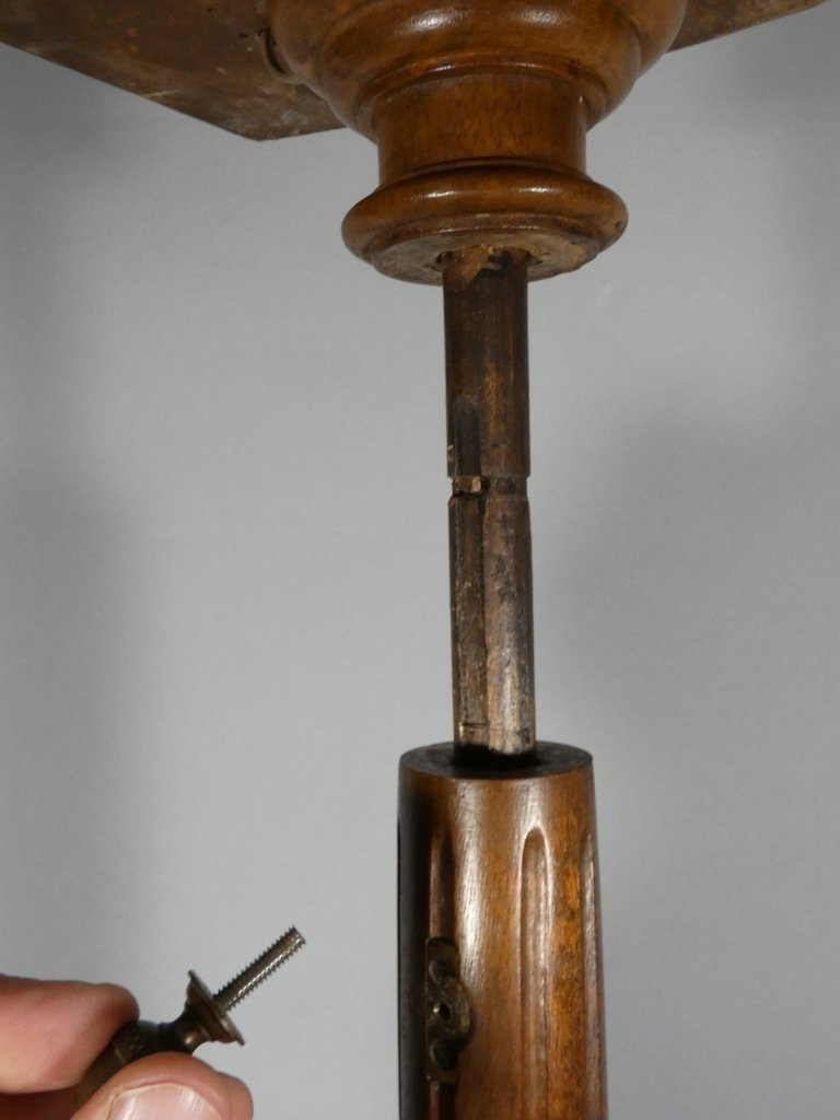 Louis XVI Style Mahogany Reading Light Stand, 19th Century-photo-5
