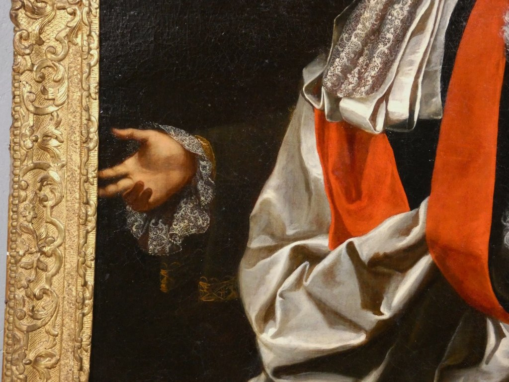 Portrait d'un magistrat début XVIII ème, Capitoul de Toulouse cadre doré-photo-1