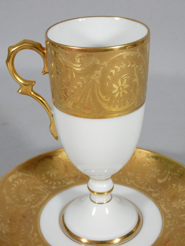 Incrustation d'or, tasse de collection en porcelaine de Limoges-photo-2
