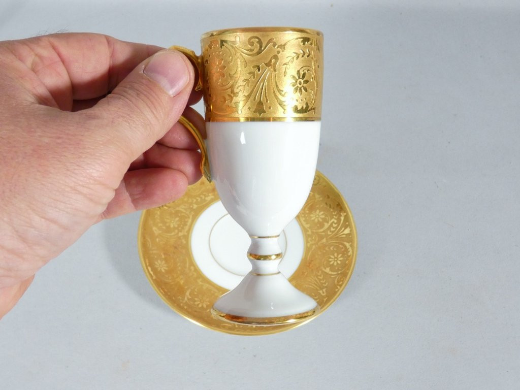 Incrustation d'or, tasse de collection en porcelaine de Limoges-photo-1