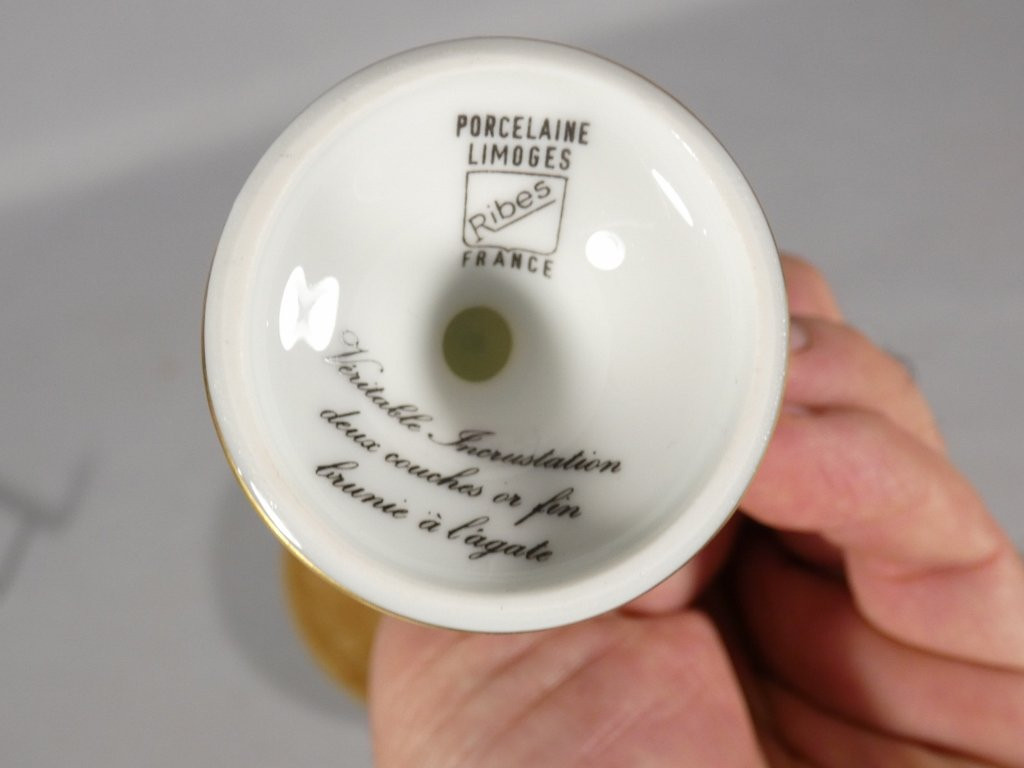 Incrustation d'or, tasse de collection en porcelaine de Limoges-photo-2
