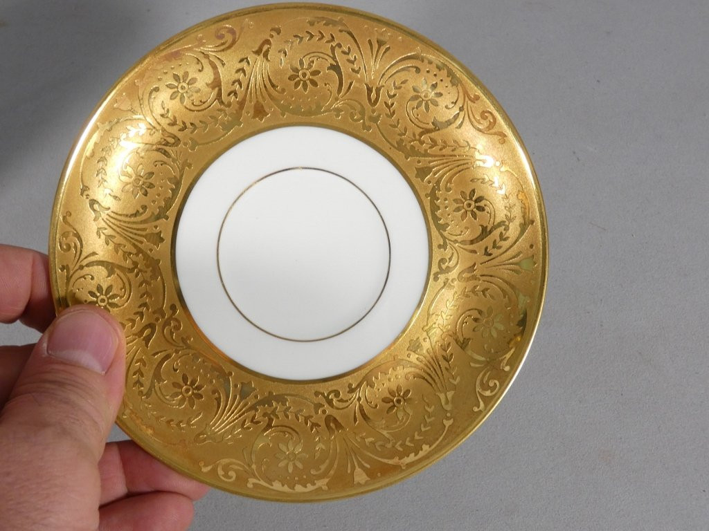 Incrustation d'or, tasse de collection en porcelaine de Limoges-photo-3