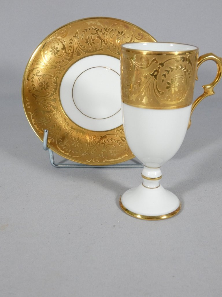 Incrustation d'or, tasse de collection en porcelaine de Limoges-photo-6