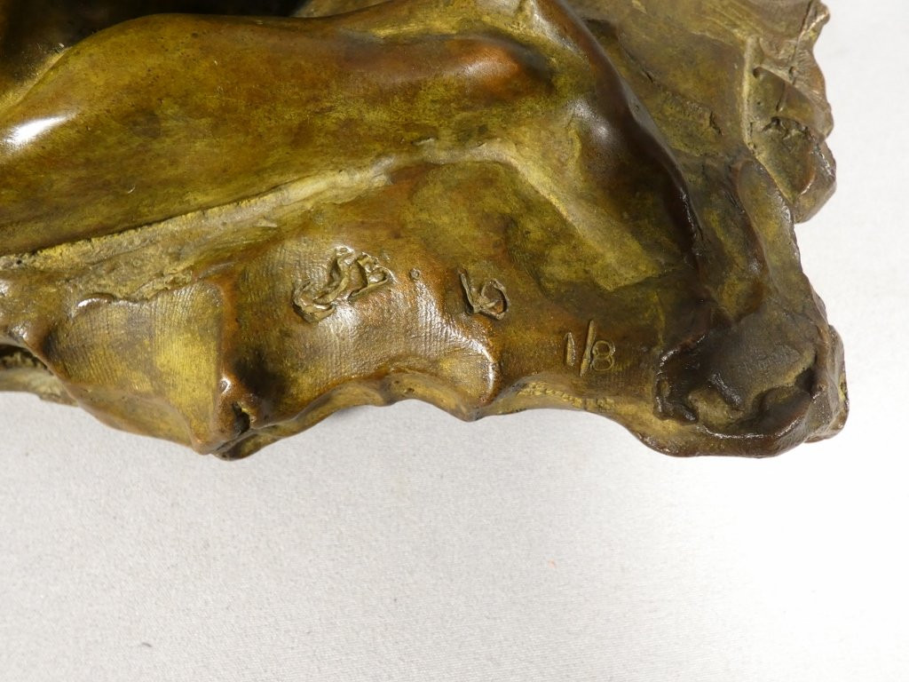 Trois, maternité, sculpture en bronze patiné par Sandrine Clarisse Bertrand, fonte Couffignal-photo-4