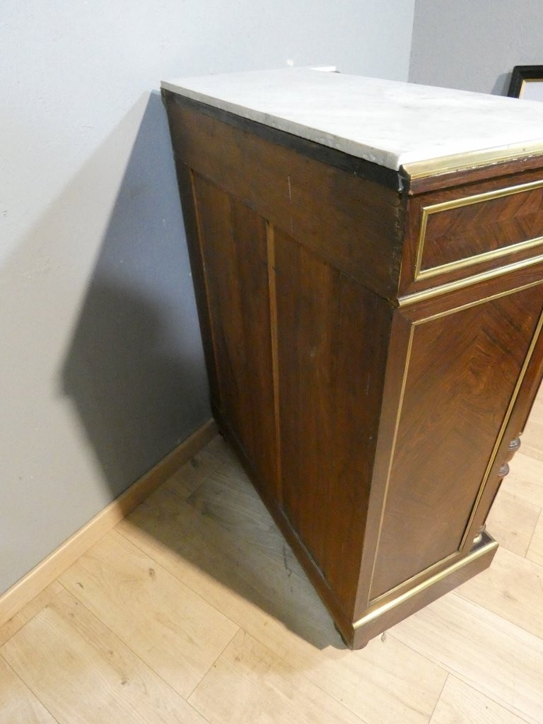 Buffet à hauteur d'appui Napoléon III en palissandre et marqueterie de laiton, XIX è-photo-7