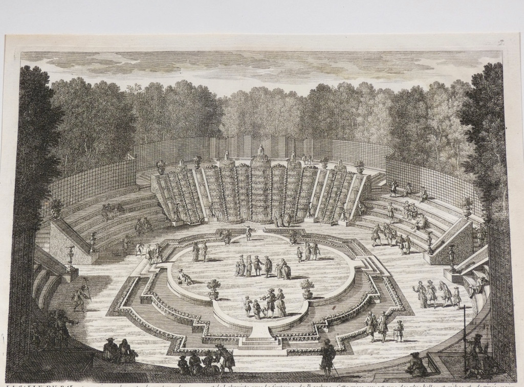 Versailles, The Ballroom, 17th Century Engraving Of The Gardens By Gabriel Pérelle