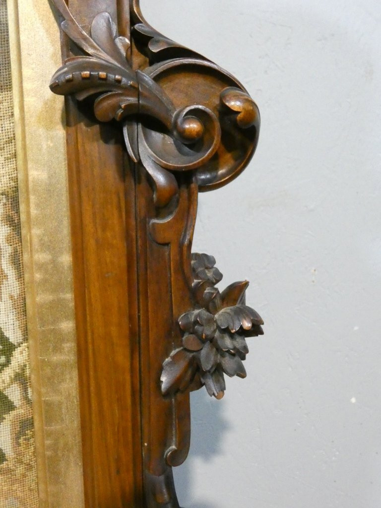 Rosewood And Petit Point Tapestry Fireplace Screen, 19th Century-photo-3