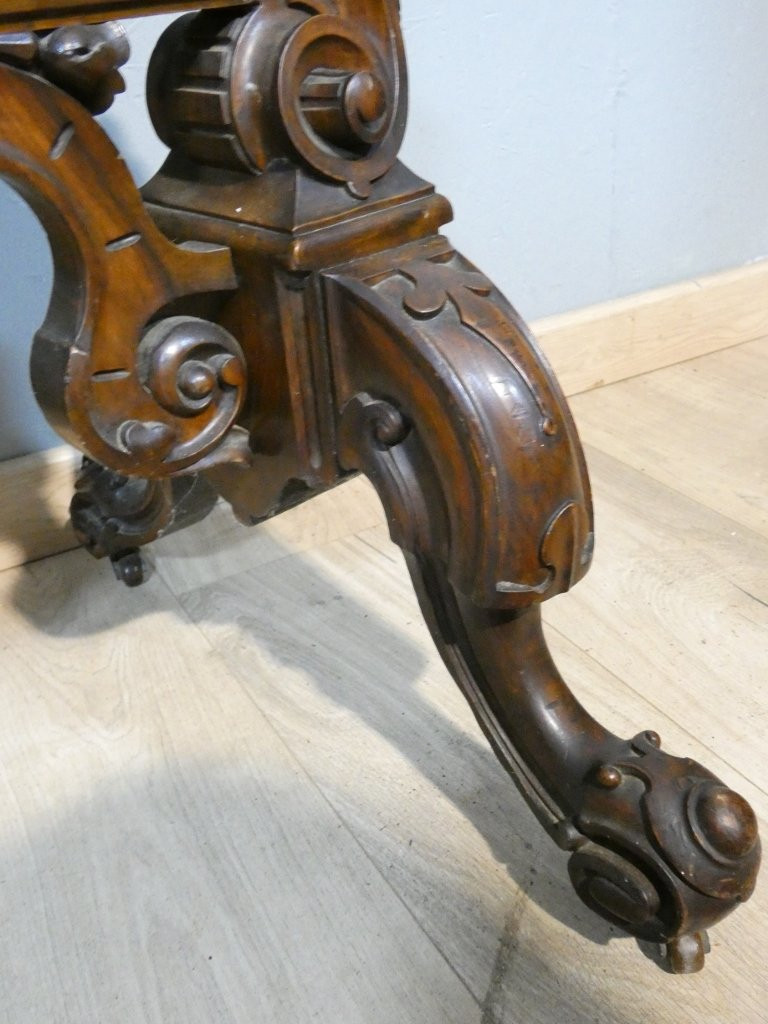 Rosewood And Petit Point Tapestry Fireplace Screen, 19th Century-photo-4