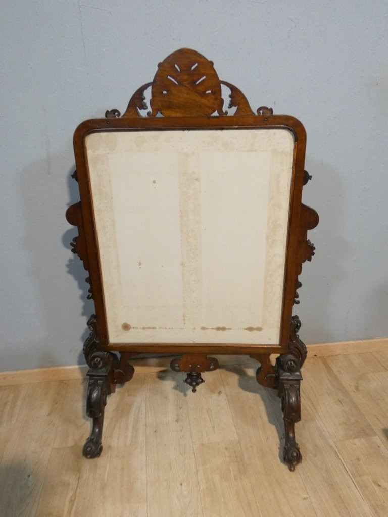 Rosewood And Petit Point Tapestry Fireplace Screen, 19th Century-photo-8