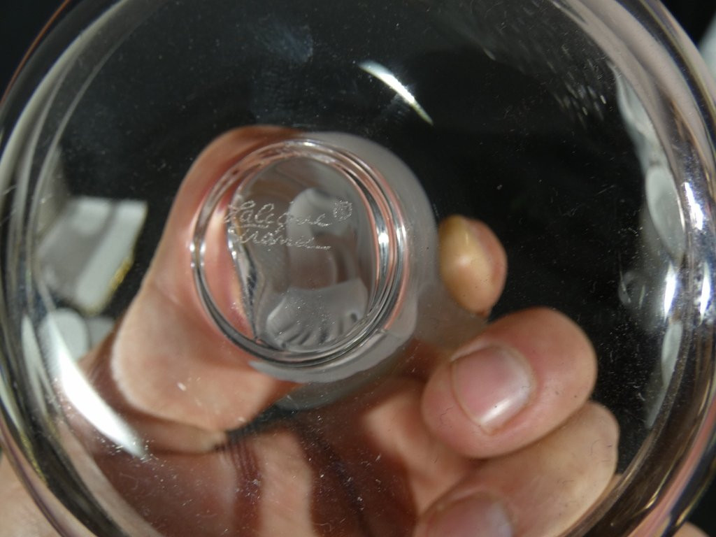 Lalique France, Crystal Ring Holder With Dove With Outstretched Wings, Circa 1980-photo-1