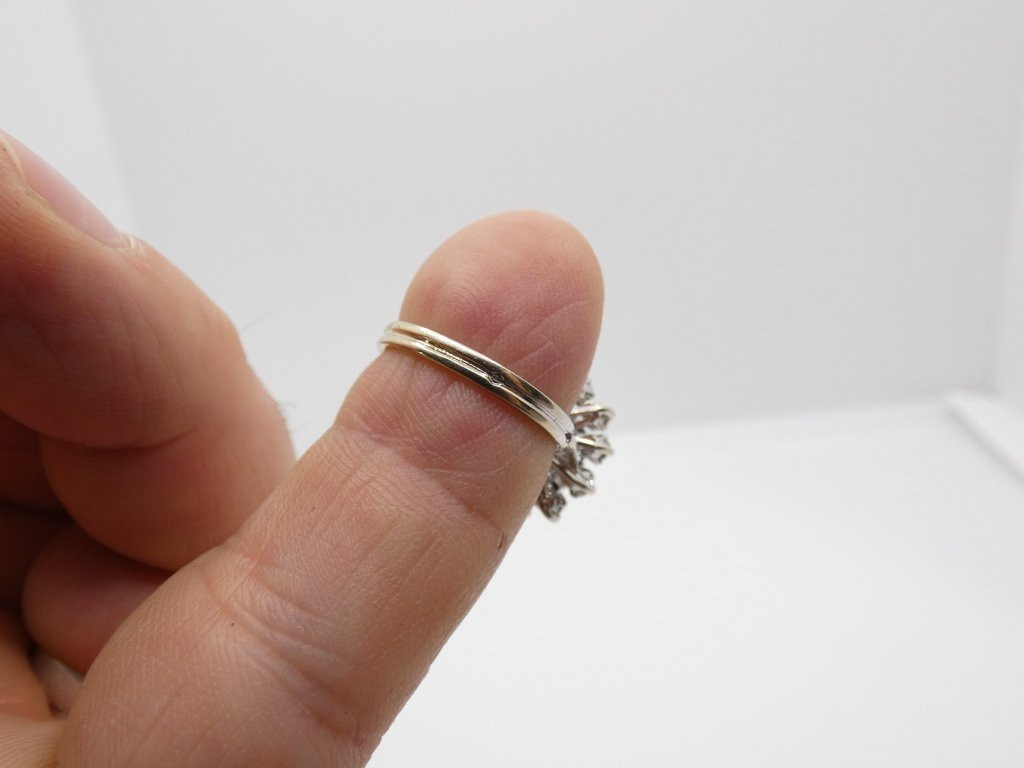 Daisy Ring In White Gold, Dark Blue Sapphire And Diamonds, Circa 1970-photo-8