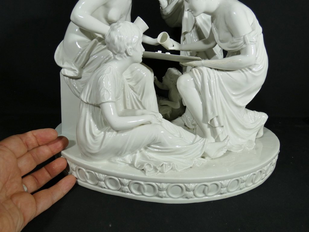 The Dice Players, Large Porcelain Group From Capodimonte, Italy, Circa 1900-photo-4