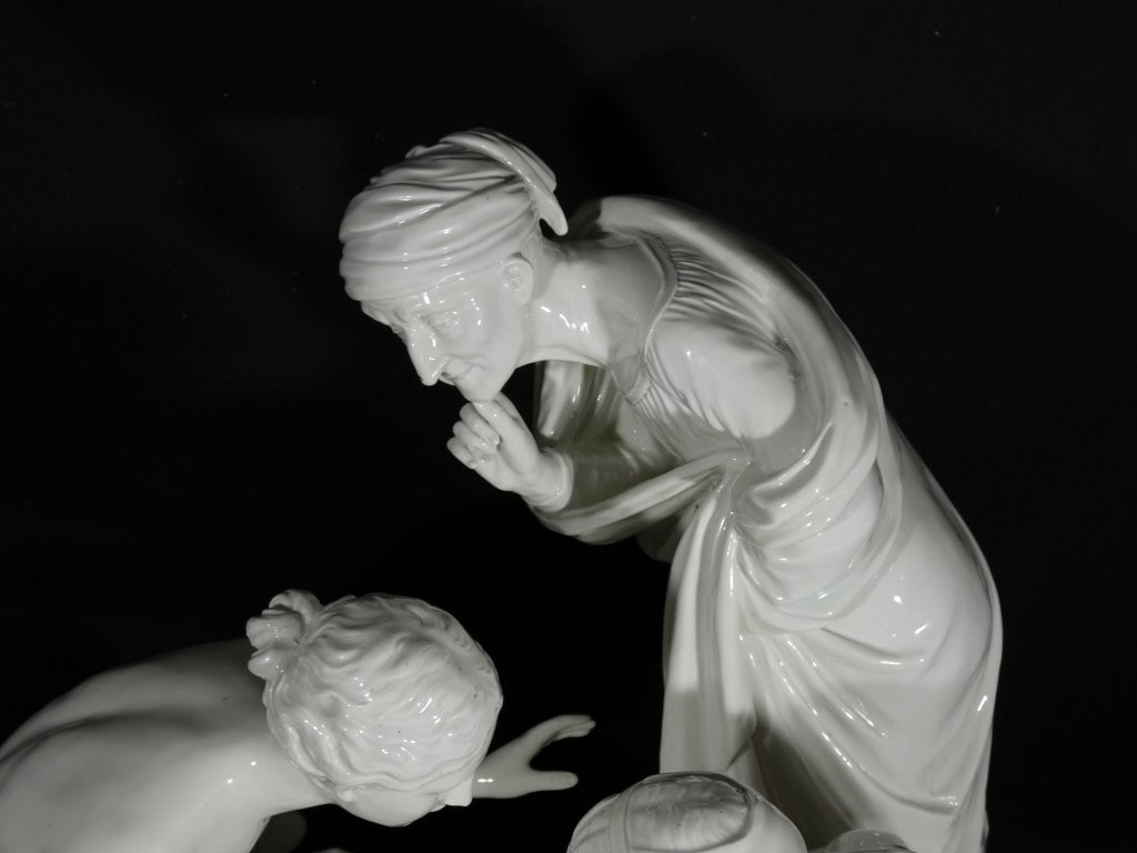 The Dice Players, Large Porcelain Group From Capodimonte, Italy, Circa 1900-photo-3