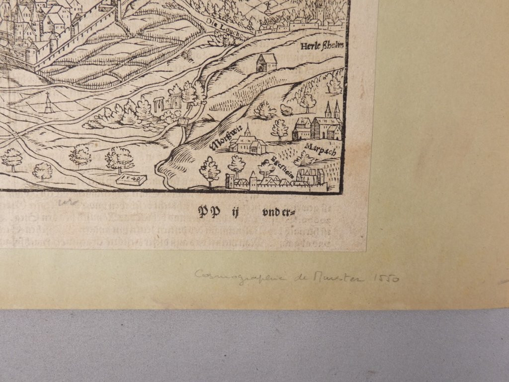 Colmar carte cosmographie de Munster en 1550, carte géographique ancienne-photo-3