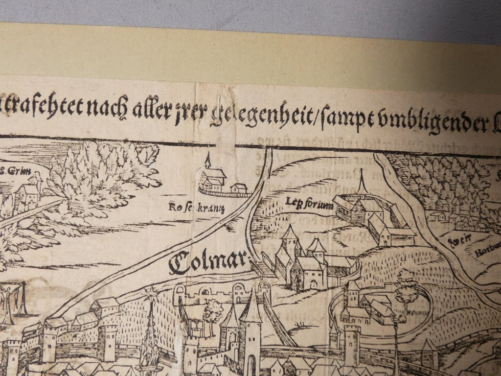Colmar carte cosmographie de Munster en 1550, carte géographique ancienne-photo-4