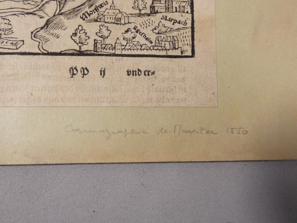 Colmar carte cosmographie de Munster en 1550, carte géographique ancienne-photo-5