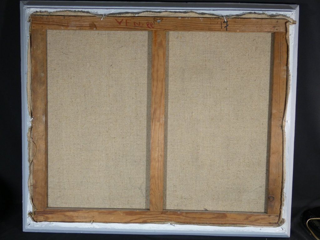 Déjeuner sous la tonnelle, tableau huile sur toile par Paul Terpereau (1893-1975)-photo-8